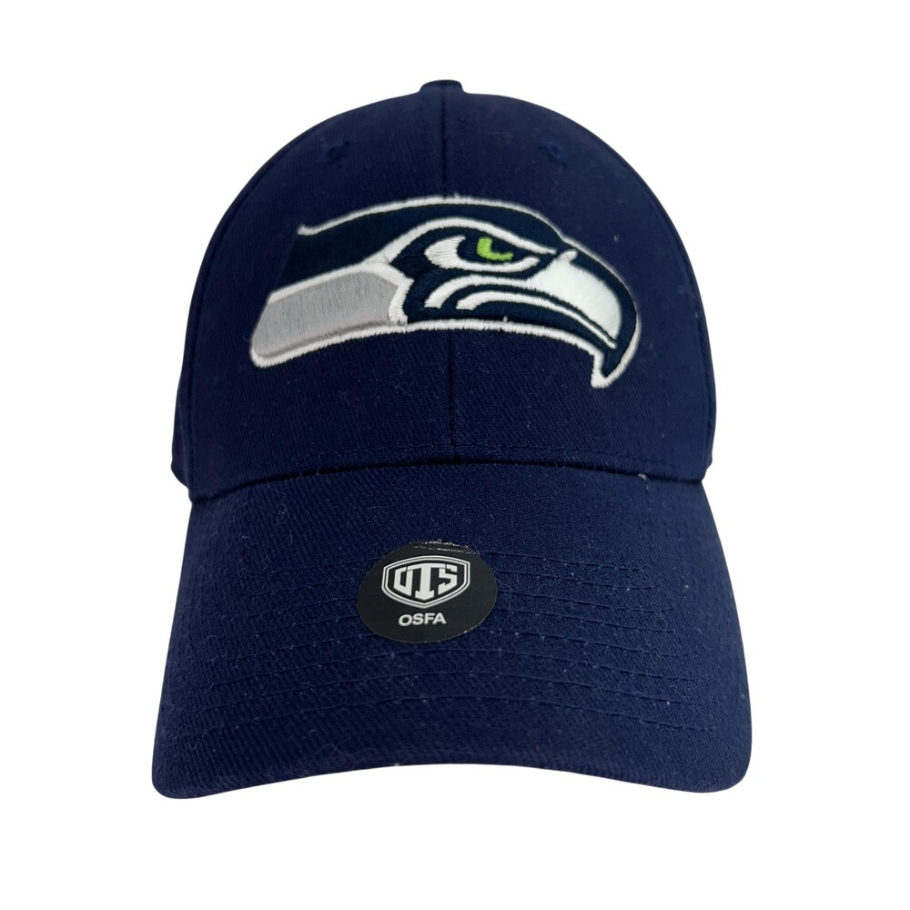 Seattle Seahawks Hat Cap Strap Back Mens One Size NFL Football OTS Adjustable